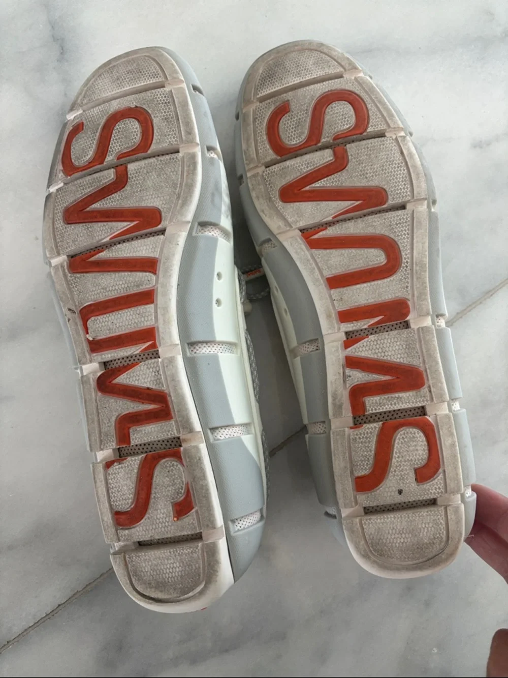 Swims Men’s Cream and Silver Mesh Boat Shoes